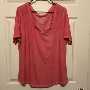 Pink short sleeve blouse